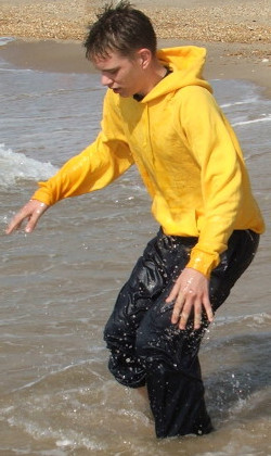 Wet Jeans and Hoodie Fun